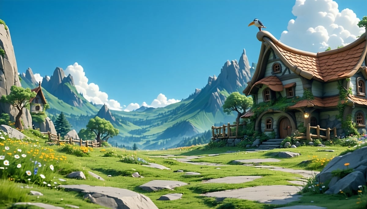Animation scene depicting an adventurous journey