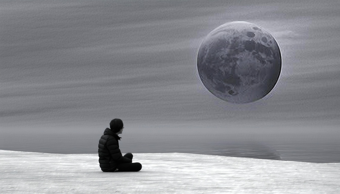Artistic depiction of loneliness in a surreal world